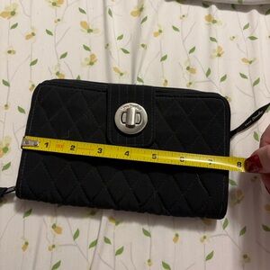 Vera Bradley Black Wide Flap Closure Wallet